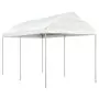 Gazebo con Tetto Bianco 4,46x2,28x2,69 m in Polietilene