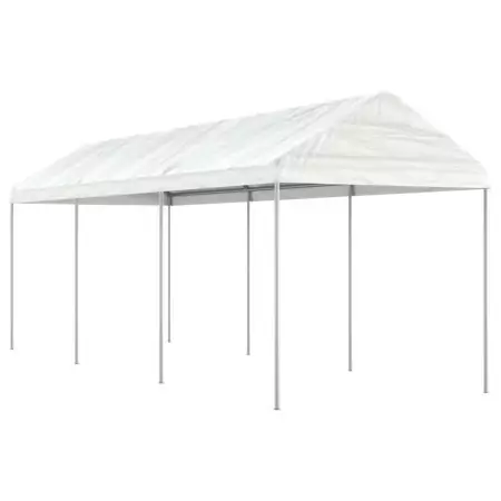 Gazebo con Tetto Bianco 6,69x2,28x2,69 m in Polietilene