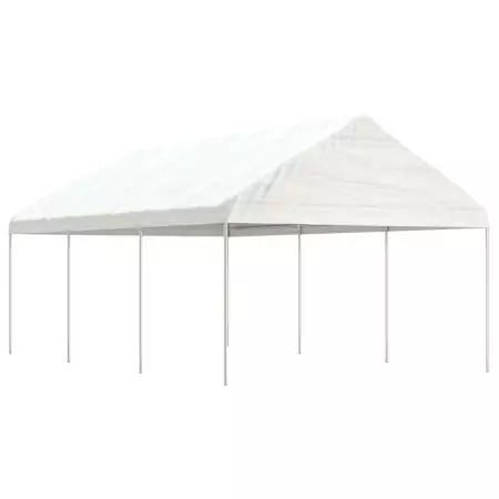 Gazebo con Tetto Bianco 6,69x4,08x3,22 m in Polietilene