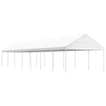 Gazebo con Tetto Bianco 15,61x4,08x3,22 m in Polietilene