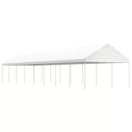 Gazebo con Tetto Bianco 17,84x4,08x3,22 m in Polietilene