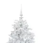 Albero di Natale con Neve e Base a Ombrellone Bianco 140 cm