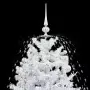 Albero di Natale con Neve e Base a Ombrellone Bianco 140 cm