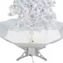 Albero di Natale con Neve e Base a Ombrellone Bianco 140 cm