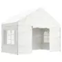 Gazebo con Tetto Bianco 4,08x2,23x3,22 m in Polietilene