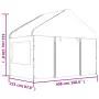 Gazebo con Tetto Bianco 4,08x2,23x3,22 m in Polietilene