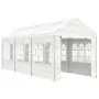 Gazebo con Tetto Bianco 6,69x2,28x2,69 m in Polietilene