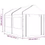 Gazebo con Tetto Bianco 4,46x2,28x2,69 m in Polietilene