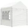 Gazebo con Tetto Bianco 17,84x2,28x2,69 m in Polietilene