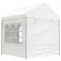 Gazebo con Tetto Bianco 20,07x2,28x2,69 m in Polietilene