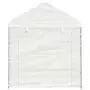 Gazebo con Tetto Bianco 13,38x2,28x2,69 m in Polietilene