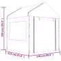 Gazebo con Tetto Bianco 20,07x2,28x2,69 m in Polietilene