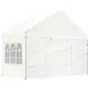 Gazebo con Tetto Bianco 13,38x4,08x3,22 m in Polietilene