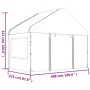 Gazebo con Tetto Bianco 13,38x4,08x3,22 m in Polietilene