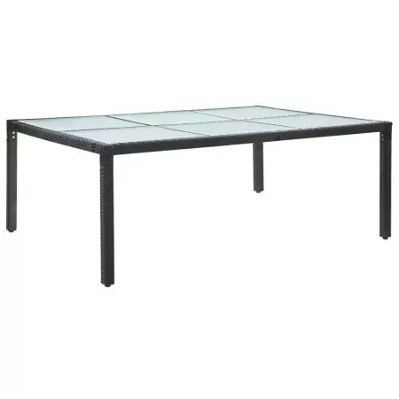 Tavolo da Pranzo da Giardino Nero 200x150x74 cm in Polyrattan