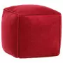 Pouf in Velluto di Cotone 40x40x40 cm Rosso Rubino