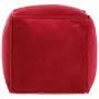 Pouf in Velluto di Cotone 40x40x40 cm Rosso Rubino