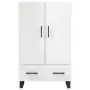 Credenza Bianco Lucido 69,5x31x115 cm in Legno Multistrato