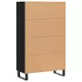 Credenza Nera 69,5x31x115 cm in Legno Multistrato