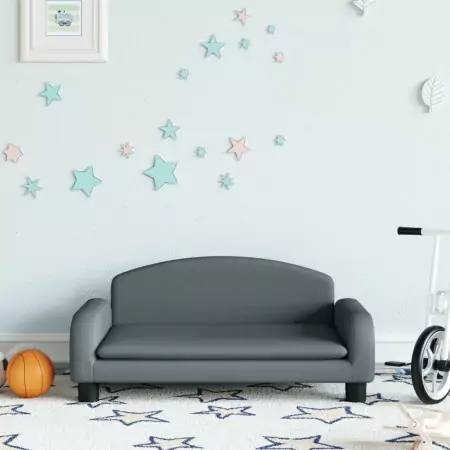 Divano per Bambini Grigio Scuro 70x45x30 cm in Tessuto