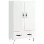 Credenza Bianco Lucido 69,5x31x115 cm in Legno Multistrato