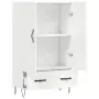 Credenza Bianco Lucido 69,5x31x115 cm in Legno Multistrato