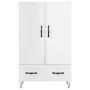 Credenza Bianco Lucido 69,5x31x115 cm in Legno Multistrato