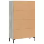 Credenza Grigio Sonoma 69,5x31x115 cm in Legno Multistrato