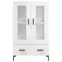 Credenza Bianco Lucido 69,5x31x115 cm in Legno Multistrato