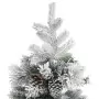 Albero di Natale con Neve Floccata e Pigne 195 cm PVC e PE