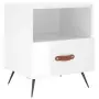 Comodini 2 pz Bianco Lucido 40x35x47,5 cm in Legno Multistrato