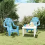 Sedie Giardino 2pz Bambini Blu 37x34x44cm PP Aspetto in Legno