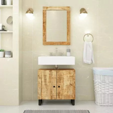 Set Mobili da Bagno 2pz in Legno Massello di Mango