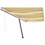 Tenda da Sole Retrattile Manuale LED 600x350 cm Gialla e Bianca