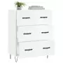 Credenza 69,5x34x90 cm in Legno Multistrato Bianco Lucido