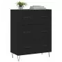 Credenza Nera 69,5x34x90 cm in Legno Multistrato