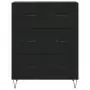 Credenza Nera 69,5x34x90 cm in Legno Multistrato