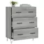 Credenza Grigio Sonoma 69,5x34x90 cm in Legno Multistrato