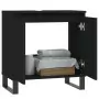 Mobile da Bagno Nero 58x33x60 cm in Legno Multistrato