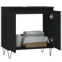 Mobile da Bagno Nero 58x33x60 cm in Legno Multistrato