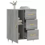 Credenza Grigio Sonoma 69,5x34x90 cm in Legno Multistrato