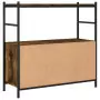 Libreria Rovere Fumo 80x30x78,5 cm in Legno Multistrato e Ferro