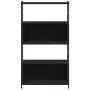 Libreria Nera 80x30x145,5 cm in Legno Multistrato e Ferro