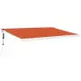 Tenda Sole Retrattile Arancione Marrone 4x3m Tessuto Alluminio