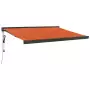 Tenda Retrattile Arancione Marrone 3x2,5 m Tessuto e Alluminio