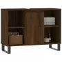 Armadietto Bagno Rovere Marrone 80x33x60cm in Legno Multistrato