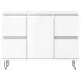 Armadietto Bagno Bianco Lucido 80x33x60cm in Legno Multistrato