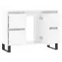 Armadietto Bagno Bianco Lucido 80x33x60cm in Legno Multistrato