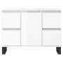 Armadietto Bagno Bianco Lucido 80x33x60cm in Legno Multistrato