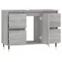 Mobile da Bagno Grigio Sonoma 80x33x60 cm in Legno Multistrato